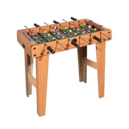 Sport1 Calcetto indoor Mini Goal con gambe. Calcetto balilla da interno in MDF, misure 69x37x65cm. Bigliardino da casa con 6 aste passanti. Segnapunti e palline incluse. Colore legno, Taglia unica