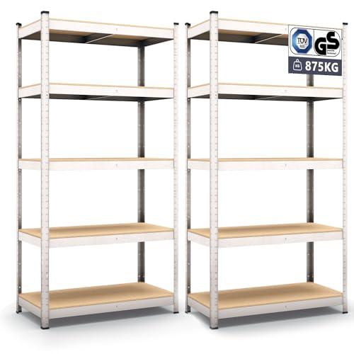 Panorama24, 2 scaffali, scaffalatura per magazzino, per cantina, per officina, scaffale per carichi pesanti fino a 875 kg