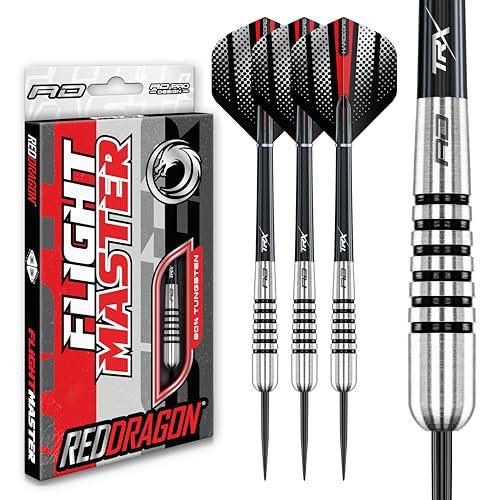 RED DRAGON Torpedo: 22g Flightmaster - Freccette Tungsteno con Punta Acciacio, Voli e Freccette Aste