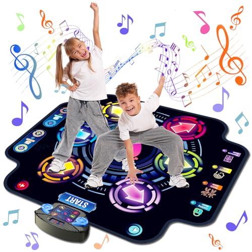 KIZJORYA Tappetino da Ballo Giocattolo per Bambini, Tappetino da Ballo elettronico Illuminato con Bluetooth Wireless 5 velocità 9 Livelli, Gioco Musicale per Ragazze Ragazzi 3 4 5 6 7 8 9 10+ Anni