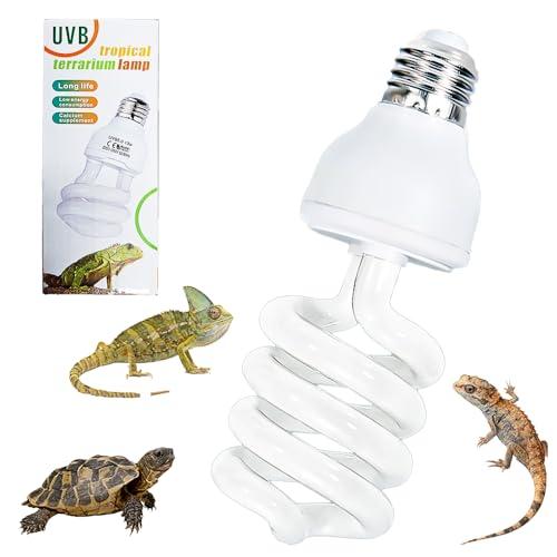 XUXLEKK Lampada UVB Tartarughe, UVB 10.0 UVA 26W Lampada Rettile Tartaruga Luce Lampadine, UVBs Lampadas Terrario, E27 Lampadina Tartaruga UVALampada per Lucertole, Serpente, Camaleonte,Draghi Barbuti