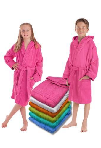 LEBENGOOD Accappatoio Bambino e Bambina, Ragazzo e Ragazza, Neonato, Bimbo e Bimba, Unisex - 100% Cotone OEKO-TEX® Accapatoi Bambini Cappuccio Spugna, Morbido, Ragazzi Piscina (14, Fucsia)