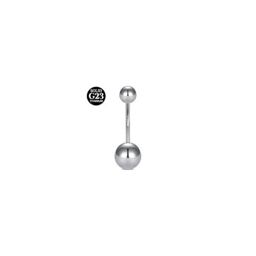 AceFun Piercing Ombelico 14G 10MM in Titanio Argento - Barra per Pancia con Piccolo Cuore per Donne - Anelli Ombelico Pretty