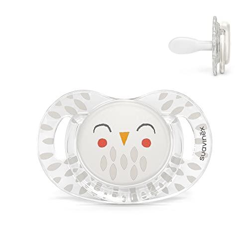 Suavinex, Ciuccio Premium per Neonati +18 Mesi. Ciuccio con tettina simmetrica SX Pro in silicone. ettina piatta e simmetrica. Bonhomia, Bianco