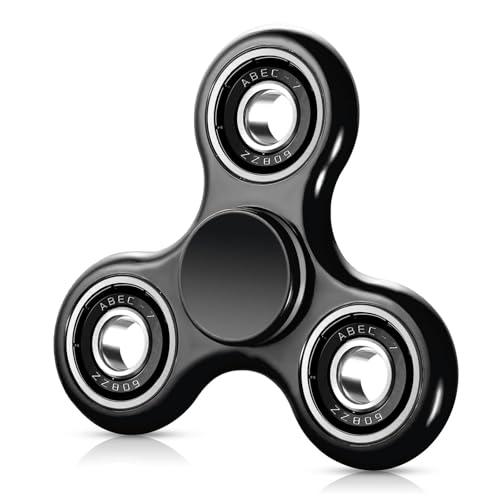 SCIONE Fidget Spinner Giocattolo sensoriale a mano Fidget, Regali di festa per bambini adulti per alleviare lo stress da ansia compleanno (Nero)