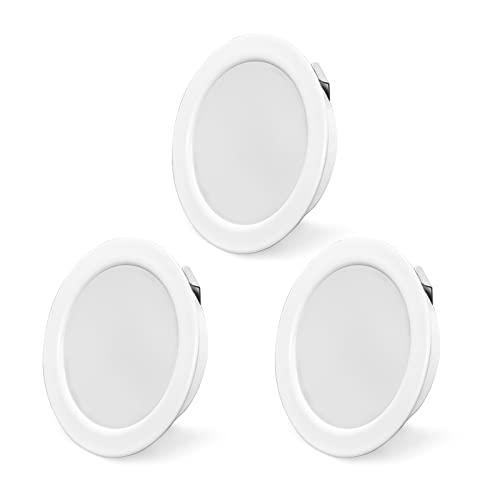 Set di 3 Faretti LED da Incasso per Mobili 230 V 3,5 W IP44 G4 LED 20 mm Ultra Piatti, 4000 K per Cappa da Cucina Bagno (Bianco)