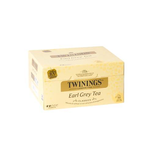 Twinings, Earl Grey Tea, Miscela di Tè Neri Selezionati con Aroma al Bergamotto, Gusto Morbido e Bilanciato, Infusi e Tisane, Formato Convenienza, 1 Confezione da 50 Filtri