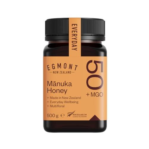 Egmont Honey Miele di Manuka 50+ MGO 500g | testato in laboratorio e certificato per il contenuto di MGO e UMF | grezzo e naturale al 100% | prodotto e imbottigliato in Nuova Zelanda