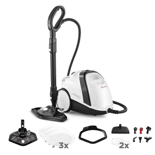 Polti Vaporetto Smart 120, Pulitore A Vapore con Caldaia, Pressione 4 Bar, Potenza Max 1500 W, Serbatoio Estraibile 2 L, Riscaldamento in 2 Minuti, 14 Accessori inclusi, Bianco e Nero