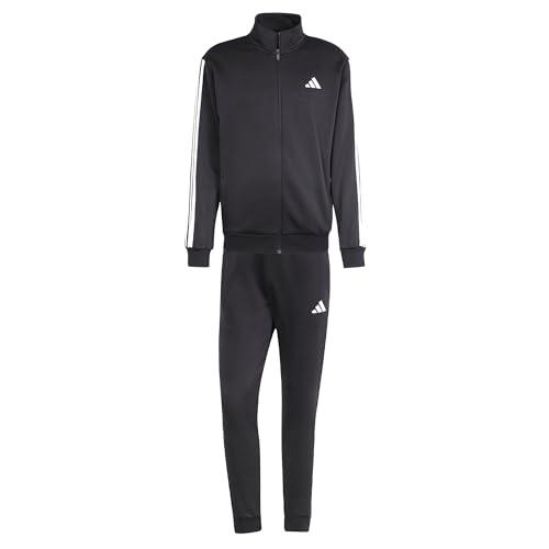 adidas Homme SPORTSWEAR BASIC 3 STRIPES FLEECE TRACKSUIT, Black, XL