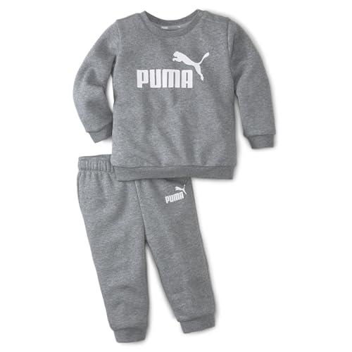 PUMA Minicats Ess Crew Jogger Fl, Tuta sportiva Unisex - Bimbi 0-24, Medium Gray Heather, 104