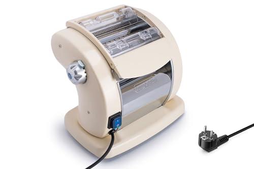 Imperia PastaPresto Classica. Macchina per la pasta elettrica. 100% Made in Italy. Macchina pasta fresca con motore elettrico. Sfogliatrice elettrica crea lasagne, tagliolini, fettuccine. (Crema)