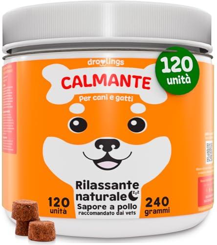 Droolings Calmante per Cani 120 masticabili con Olio di Canapa Tranquillante e Rilassante Naturale per Ansia Viaggio e Momenti Stressanti
