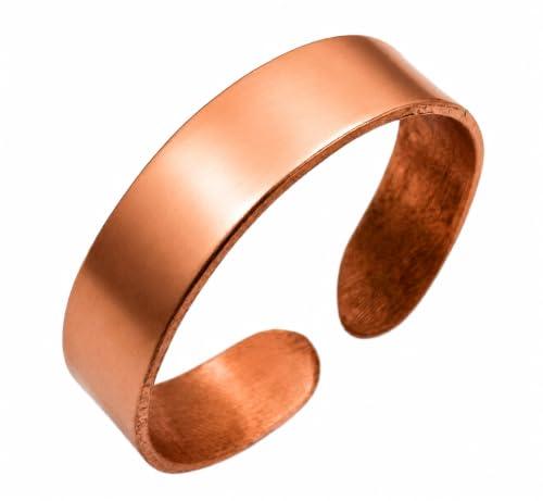 Antica Fucina Rho® Anello Regolabile in Rame Puro | Fine ed Essenziale – Spessore del metallo 0,8 mm | Lavorazione Artigianale - Creato a Mano in Italia | per Uomo e Donna | Unisex | ROMA CLASS