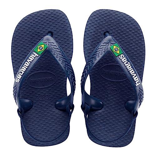 Havaianas Brasil Logo II, Infradito Unisex - Bambini, Blu (Blu Navy/Giallo Agrume), 25/26 EU