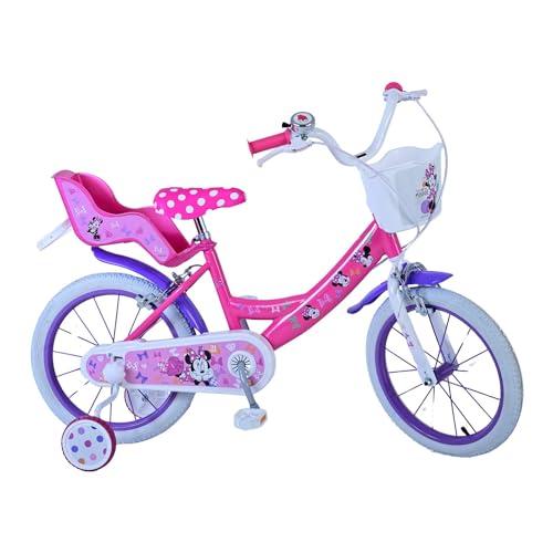albri Bambina da 16 Pollici, Bicicletta Disney Minnie, Rosa