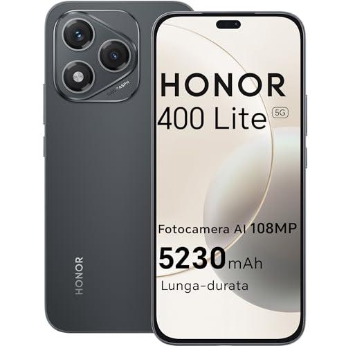 HONOR 400 Lite 5G Smartphone,8GB RAM 256GB Memoria Dual SIM NFC, 5230 mAh,108MP con pulsante AI telefono Android 15, 6.7 pollici AMOLED Eye-Care Display, IP64&SGS, [Versione italiana]