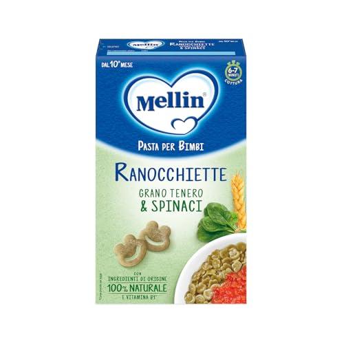 Mellin - Ranocchiette di Grano Tenero con Spinaci - Pasta di Semola di Grano Tenero e Vitamina B1 - dal 10° Mese Compiuto - 1 Confezione da 280 grammi (Totale 280gr)