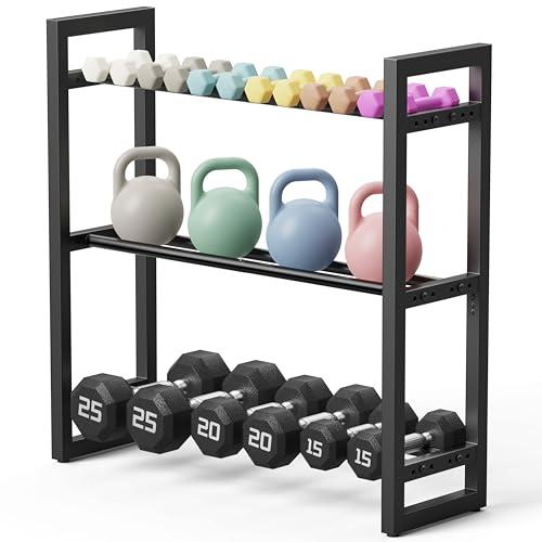 Pickpiff Rastrelliera Regolabile a 3 Livelli per Manubri – Supporto in Metallo Robusto per Manubri, Kettlebell e Altro – Organizzatore da Palestra Domestica Salvaspazio – Capacità 360 lb