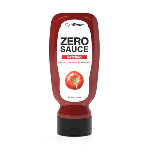 GymBeam Ketchup Zero 320 ml, Salsa Zero, Ketchup Senza Zucchero, Solo 9 Kcal per 100ml, Gusto Delizioso, Consistenza Cremosa, Ottimo con Verdure, Carne e Pasta, Pratica Confezione, Vegana