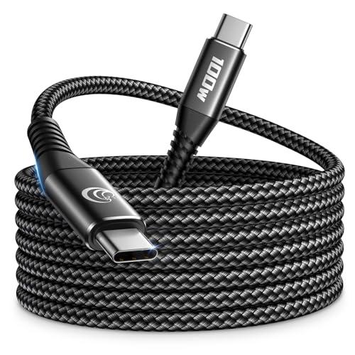 Cavo USB C USB C 3M 100W 5A Cavetto Ricarica Rapida PD USB Type-C Caricatore Carica Nylon Filo Caricabatterie USBC per iPhone 17 15 16 Pro Max/Plus iPad MacBook Samsung Galaxy S25 S26 Google Pixel