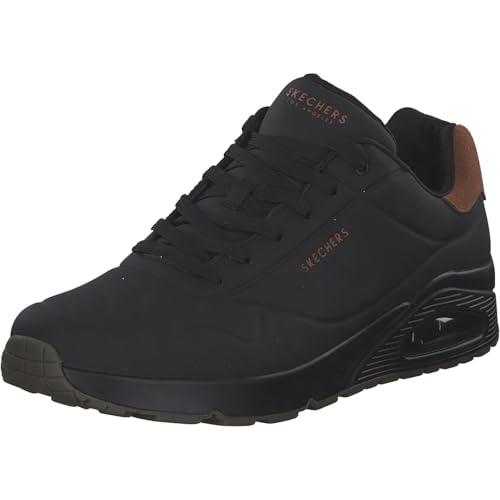 Skechers Uno Suited On Air, Scarpe da Ginnastica Uomo, Black Durabuck/Chestnut Suede/Mesh Trim, 40 EU