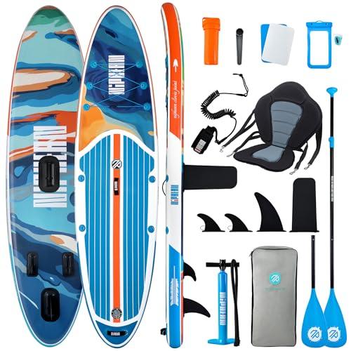 Niphean SUP Gonfiabile Adulti con Tutti gli Accessori, 320cm Stand up Paddle Gonfiabile per Tutti i Livelli, Paddle Board con Capacità di 200kg per 2 Persone, Tavola da SUP Gonfiabile con Sedia