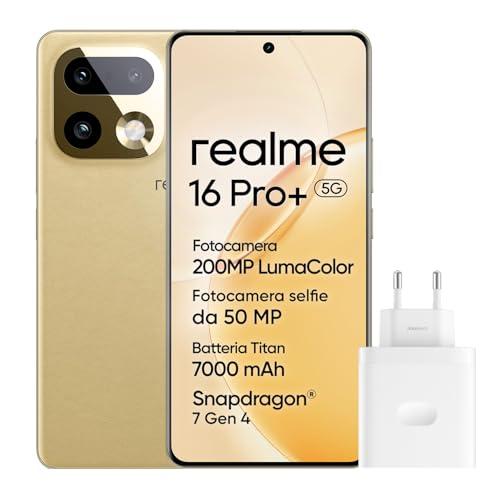 realme 16 Pro+ 5G Smartphone, 12+512GB, Fotocamera 200MP OIS, Obiettivo Ritratto 50MP, Batteria 7000mAh, Display Curvo 6,8