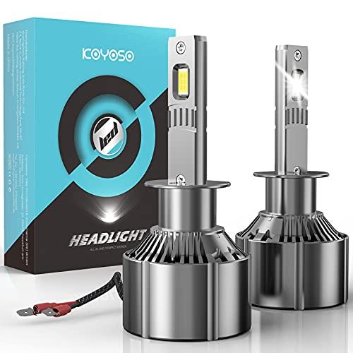 KOYOSO Lampadine H1 LED 180W 32000LM 6500K Bianco Per 12V Auto