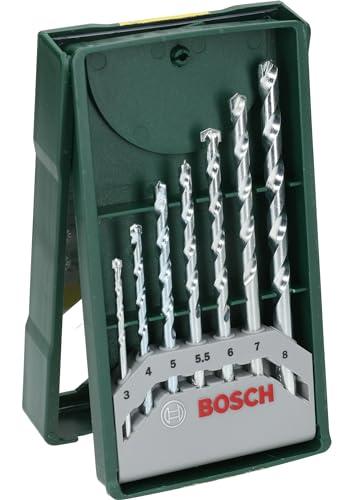 Bosch 7 pz. Set di punte per muratura Mini-X-Line (per muratura, Ø 3-8 mm, accessori trapano avvitatore)