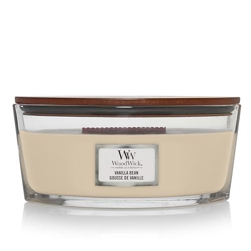 WoodWick Candela profumata Ellispe con stoppino crepitante | Vanilla Bean | Durata della fragranza: fino a 50 ore