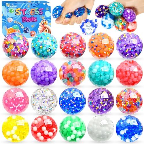 Purpledi 20 Pezzi Squishy Ball,Palline Antistress da Impastare,Squeeze Toy,Palla da Stress,Palline Antistress Bambini,Anti-Stress Squeeze Toy,Pallina Antistress,Giocattoli da Decompressione Palline