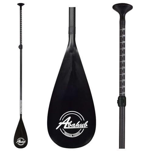 Abahub Pagaia Sup Carbonio con Borsa da Paddle Remi Telescopica Stand Up Paddle per Tavola Surf SUP, Albero in Carbonio da 170-218 cm Lama in Plastica Nero/Grigia/Blu/Arancione/Rossa/Gialla