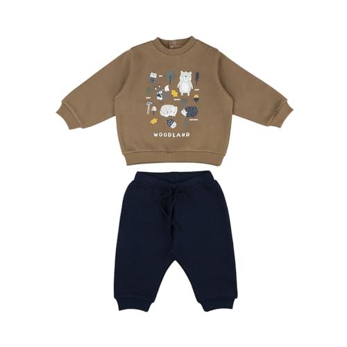 Prénatal, Completo Tuta Felpata, Pantalone Lungo e Felpa in Morbido Cotone, Bimbo, 24-36 Mesi, Marrone