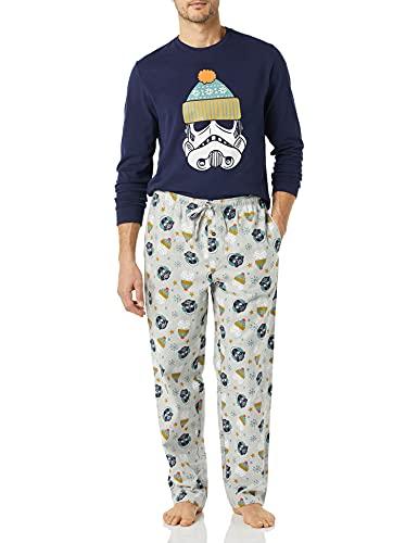 Amazon Essentials Disney | Marvel | Star Wars Set da Notte Pigiama in Flanella Uomo, Star Wars Winter - Mens, L