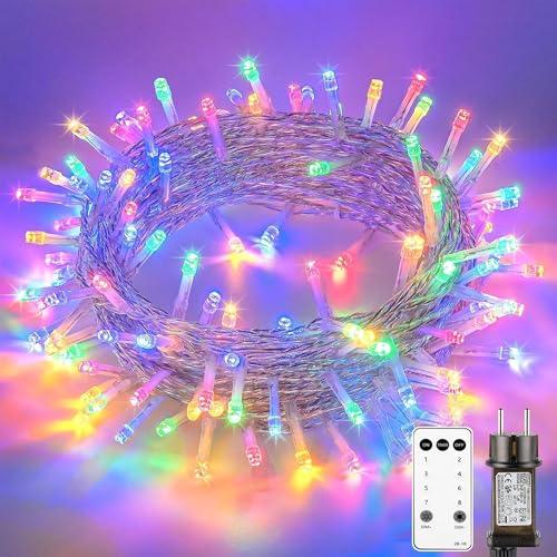 Litark Luci Albero di Natale,20 M 200 LED Luci Natalizie da Esterno ed Interno, 8 Modes con Telecomando,Timer, Dimmerabile,Impermeabile Catena Luminosa per Balcone Feste Natale(Multicolore)