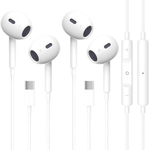 INTOBAS 2 Pack Cuffie USB C per iPhone 16/15 con Microfono, Hi-Fi Stereo Auricolari USB C con filo In-Ear Cuffie, Compatibile con iPhone 16/15/Plus/Pro/Pro Max