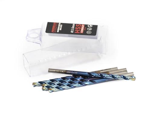 Ferrcan Punte per metallo HSS DIN338 M35 5% cobalto finitura rainbow per forare in acciaio inox, ferro e altri metalli (confezione da 5 pezzi per misura)