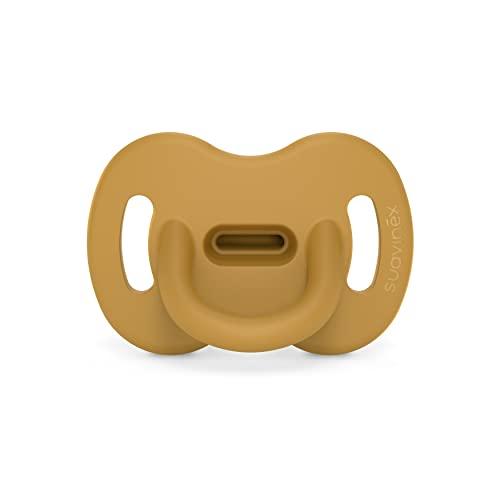 Suavinex, Ciuccio Tutto in Silicone, per Bambini 0/6 Mesi, Ciuccio con Tettarella Simmetrica Sx Pro, Super Morbido e Flessibile, Ideale per Dormire, Color Essence, Mango