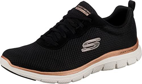 Skechers Flex Appeal 4.0 - Brilliant View, Scarpe da ginnastica Donna, Black Mesh Rose Gold Trim, 39 EU