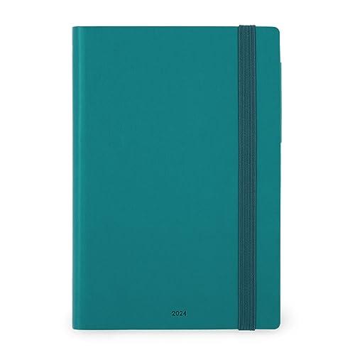 Legami - Agenda Settimanale Medium con Notebook, 12 Mesi, Gennaio 2024 Dicembre 2024, Dettaglio Settimana su Pagina sinistra, Spazio per scrivere sulla Pagina destra, 12x18 cm, Colore Malachite green