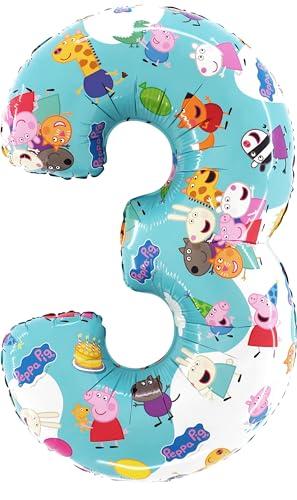 Toyland® Palloncino in alluminio da 66 cm con Peppa Pig, George & Friends - Palloncini per feste per bambini, numero 1-6 disponibile