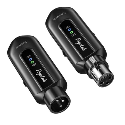 POGOLAB XLR Trasmettitore Microfono Wireless, 2.4G Adattatore Microfono Wireless Compatibile con Microfono a Condensatore e Dinamico, 12 Ore, 150 M, Ricevitore Trasmettitore per Microfono
