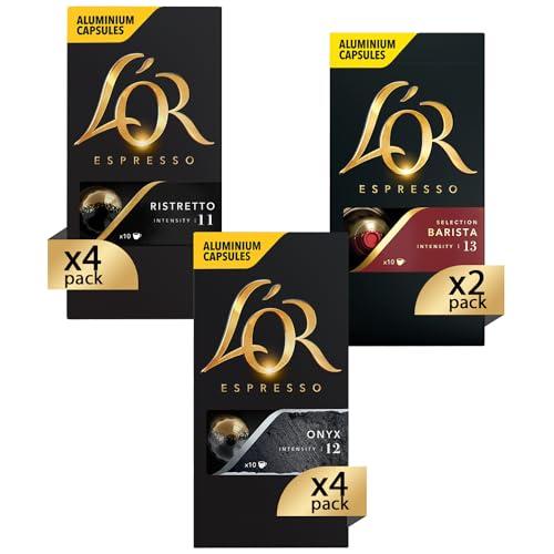 L'Or - Capsule Caffè Espresso Confezione Mista - Variety Pack Intensi - Capsule in Alluminio Compatibili Nespresso®* original - 10 Pacchetti [100 Capsule: 40 Ristretto, 40 Onyx, 20 Barista]