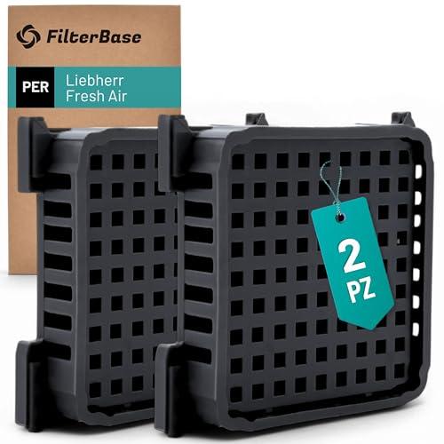 FilterBase® Fresh Air Filtri per frigorifero Liebherr | 2 pezzi | Filtro al carbone attivo compatibile con 9096989 9882460 988246000 e 7440021-00