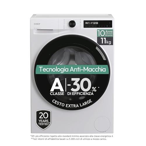 Candy ProWash 500 Lavatrice 11 Kg, Libera Installazione, Carica Frontale, Classe A-30%, 1400 Giri, 16 Programmi, 72 dB, Connessa, Cicli speciali, AxLxP 85x60x68,1 cm, Bianca - BR 411BL9-S