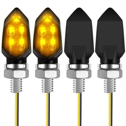 URAQT 4PCS Frecce Moto, 12V Indicatori di Direzione, 5 LED Indicatori per Moto Impermeabile, Frecce Universali Ambra