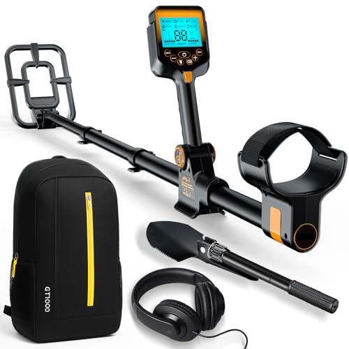 Metal Detector Professionali - 2000mAH Ricaricabile Metal Detector Oro per Adulti con Display LCD, Alta Precisione, Bobina di Ricerca IP68 Impermeabile da 10