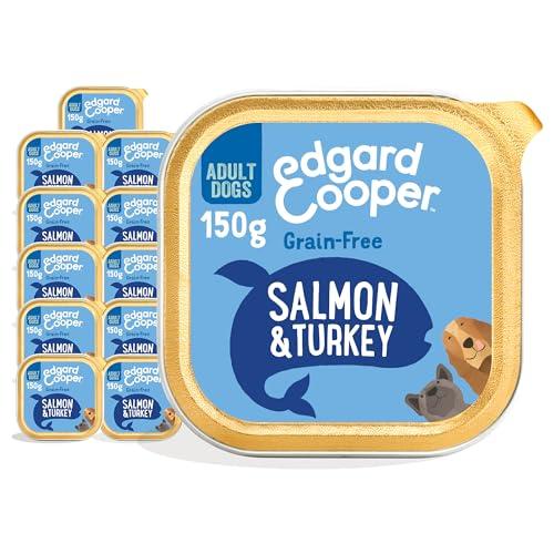 Edgard & Cooper Cibo umido per cani, Adulti, (Salmone/Tacchino, 150g x 11), umido cani, carne fresca e ingredienti naturali, senza cereali, ipoallergenico, senza zuccheri aggiunti