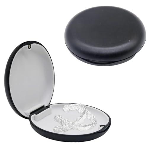 2 Pezzi Porta Apparecchio Denti,Porta Bite Dentale Portatile,Contenitore per Protesi Dentarie, Scatola per apparecchi ortodontici,per Paradenti,dentiere,Protettori Dentali(Nero)